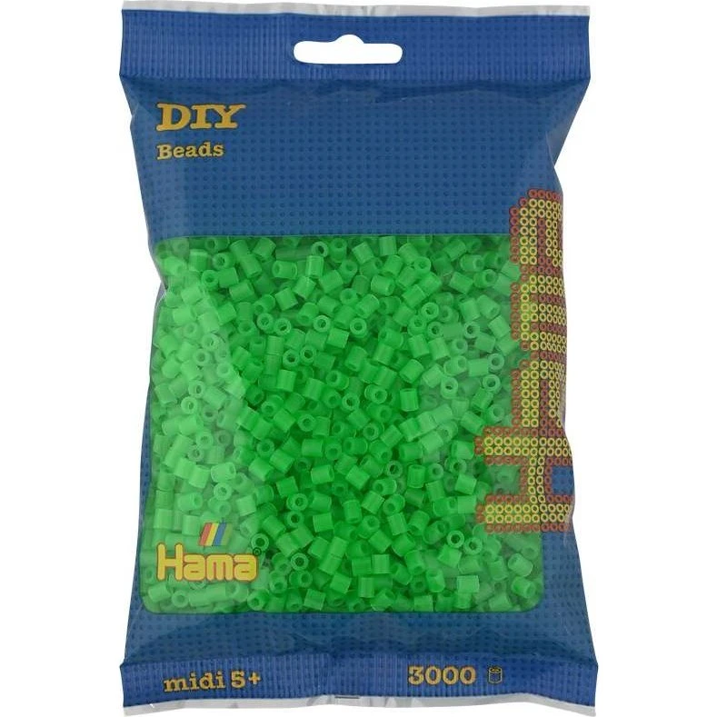 Hama Midi Perler Neon Grøn 3.000 stk