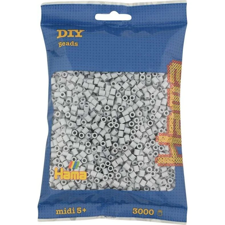 Hama Midi Perler 3000 stk – Lysegrå