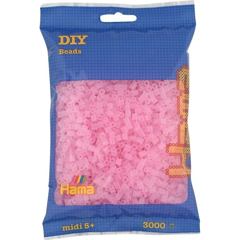 Hama Midi Perler 3000 stk - Transparent Pink