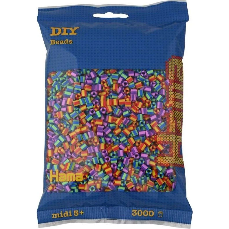 Hama Midi Perler – Stribet Mix 3000 stk