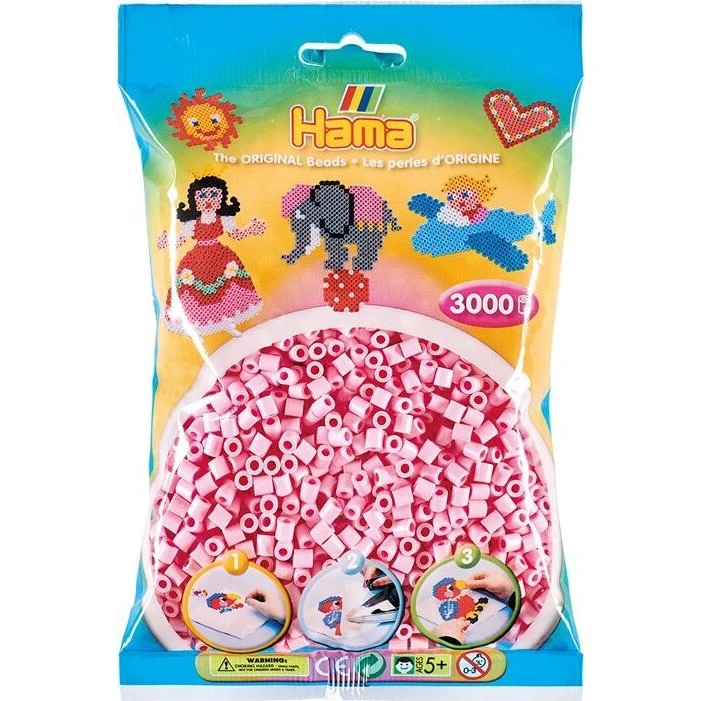 Hama Midi Perler Pastel Rosa 3.000 stk