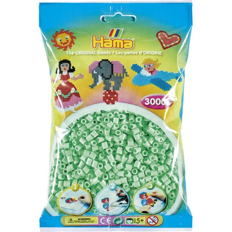 Hama Midi Perler 3000 stk – Pastel Mint