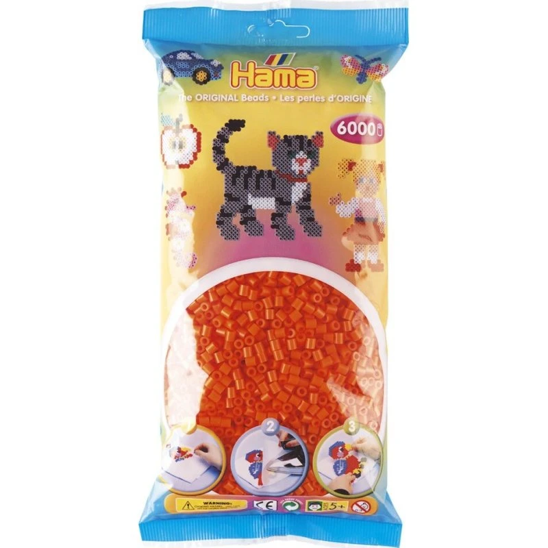 Hama Midi Perler Orange 6.000 stk