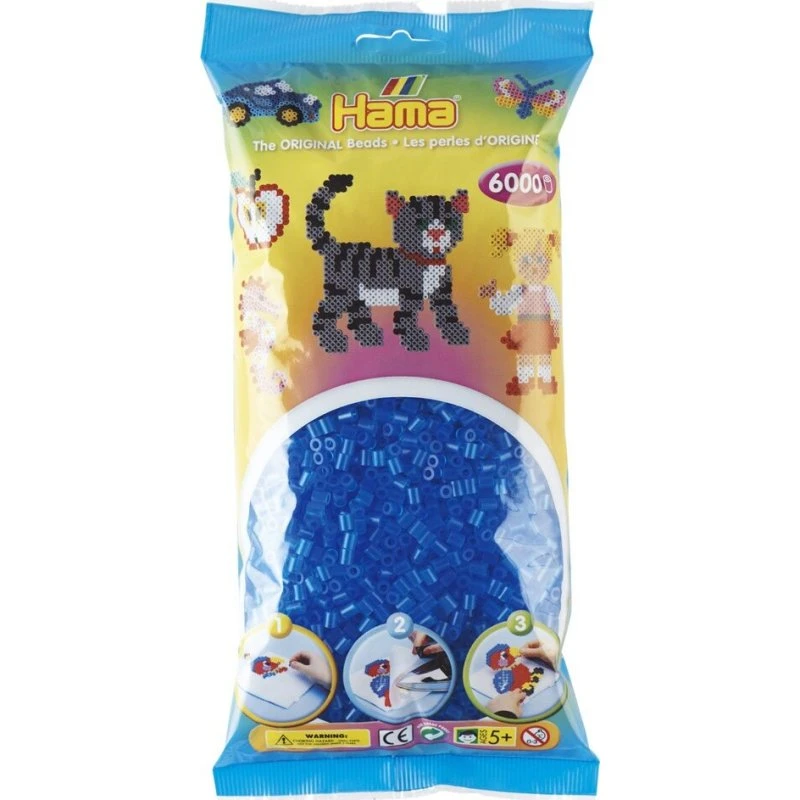 Hama Midi Perler 6000 stk – Transparent Mørkeblå