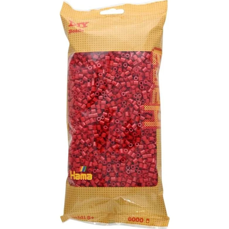 Hama Midi Perler 6000 stk - Mørkerød