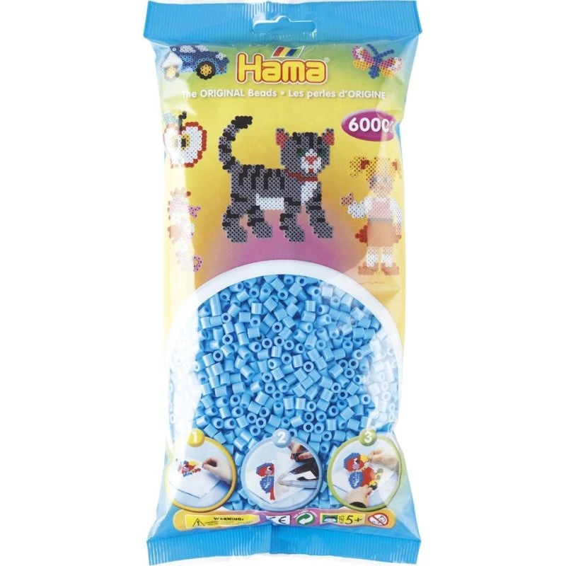 Hama Midi Perler Pastel Blå 6000 stk
