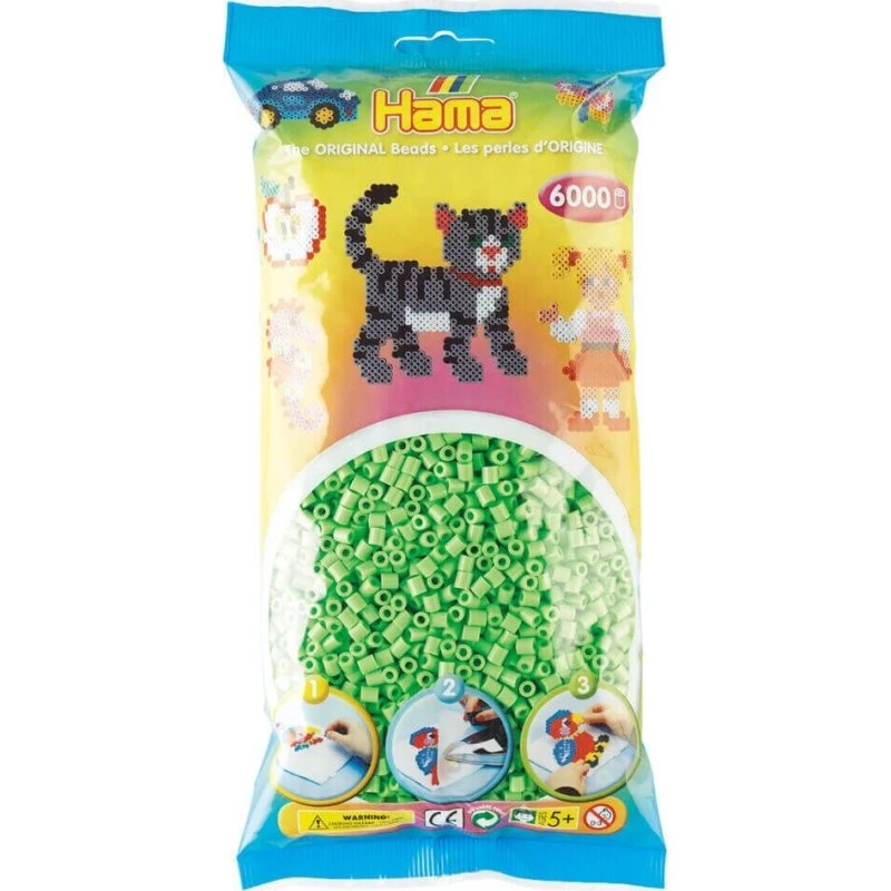 Hama Midi Perler 6.000 stk – Pastel Grøn