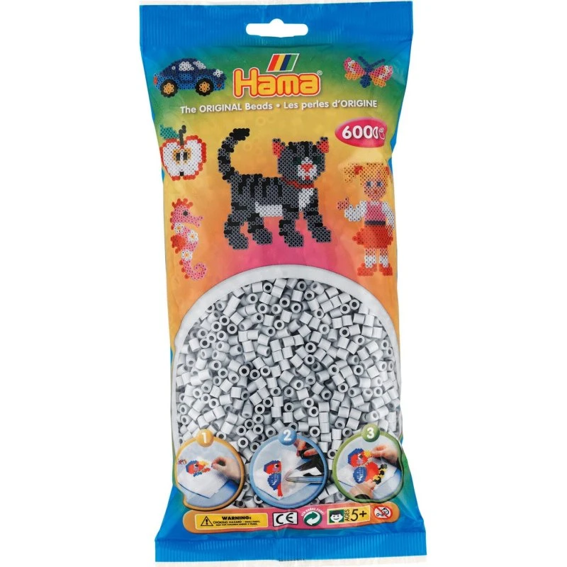 Hama Midi Perler 6000 stk – Lys grå