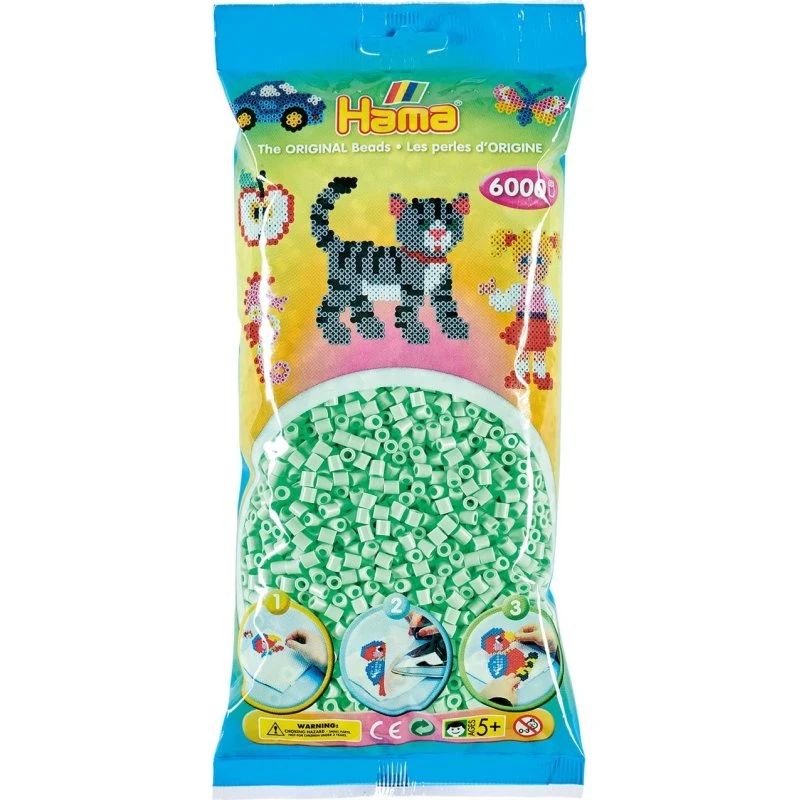 Hama Midi Perler 6000 stk – Pastel Mint
