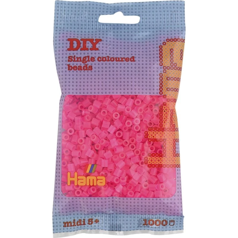Hama Midi perler 1000 stk – Neon fuchsia