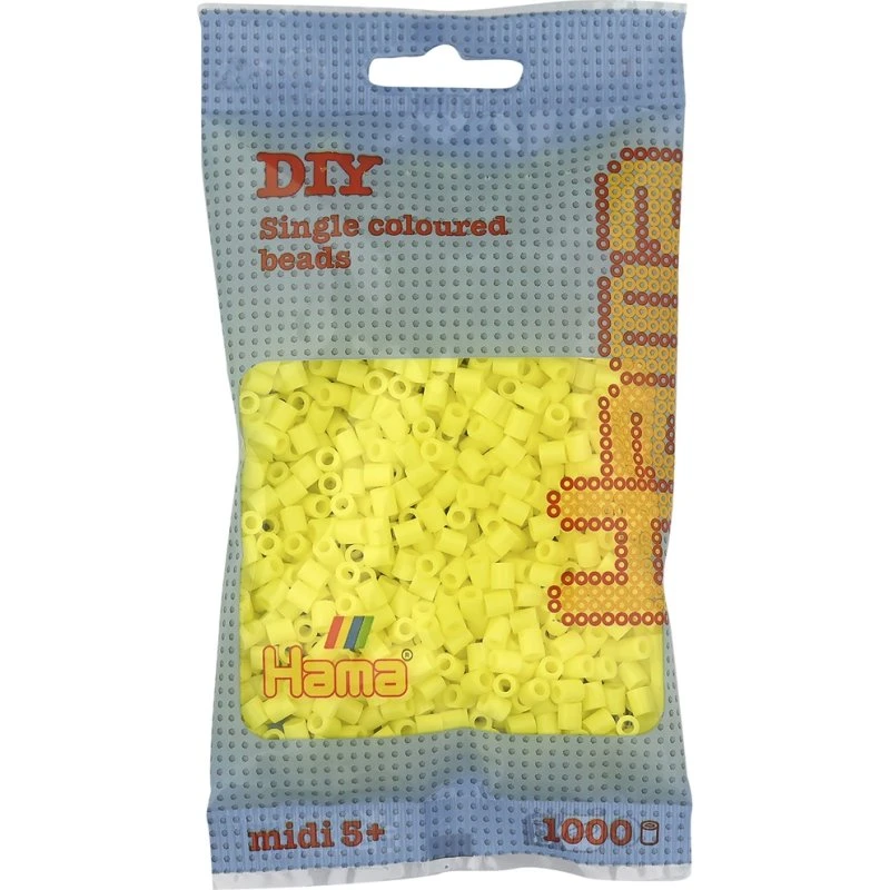 Hama Midi Perler 1000 stk – Pastel Gul (207-43)