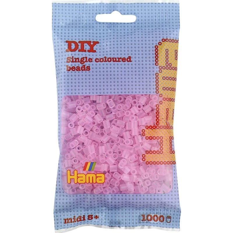 Hama Midi Perler 1000 stk – Transparent Pink (207-72)