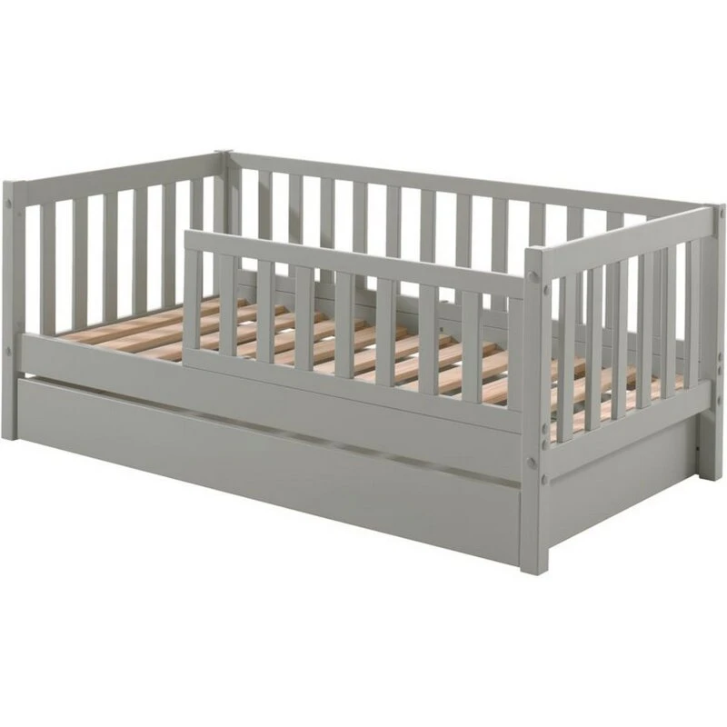 TOD Juniorseng 70 x 140 cm med skuffe, grå