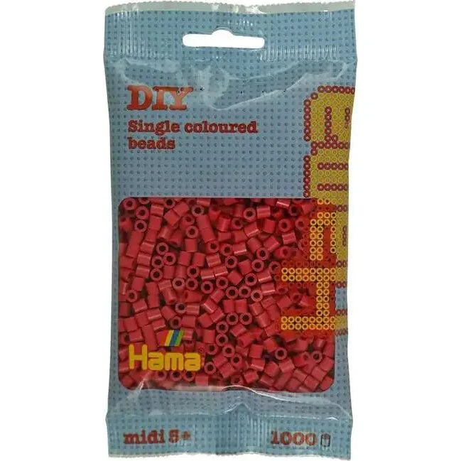 Hama Midi-perler 1000 stk – Kirsebærrød