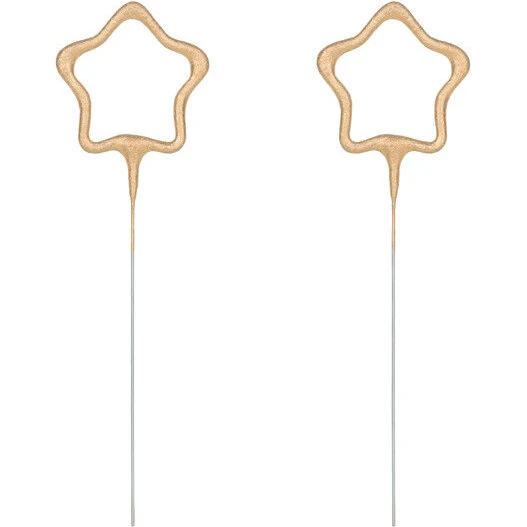 Stjernekastere 2 stk. – Gyldne stjerner 30 sek, 16,5 cm