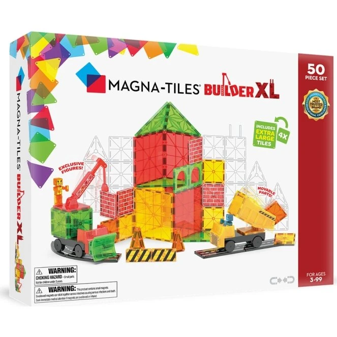 MAGNA-TILES Builder XL – 50 dele, magnetisk byggesæt