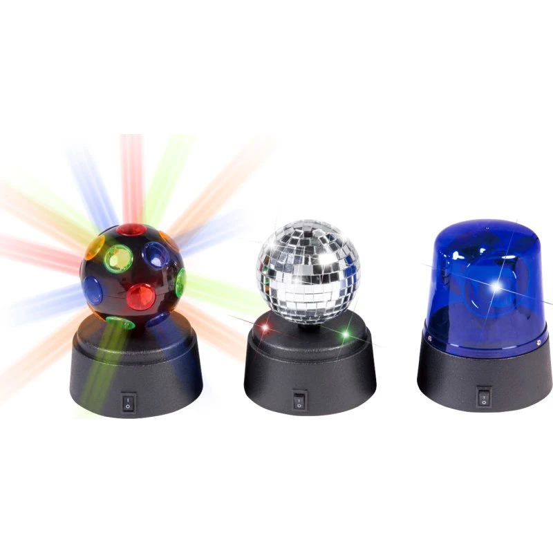 Mini diskolys 3-pak – LED roterende partylys
