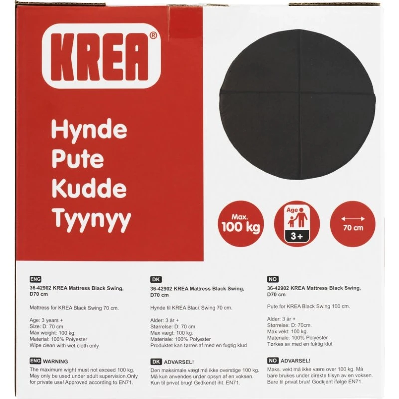 KREA Gynge-madras/sidepude 70–100 cm, vandafvisende