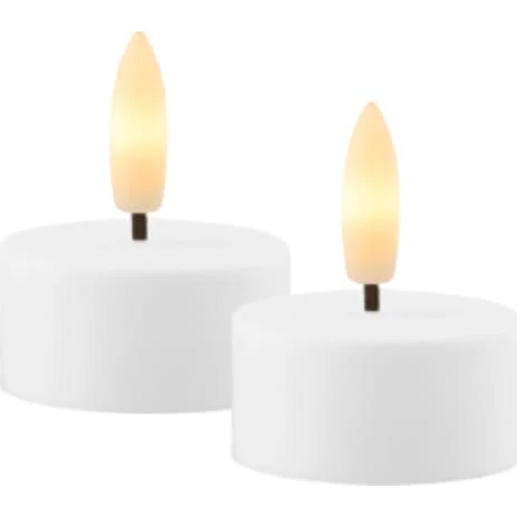 Julius LED fyrfadslys 4x2,2 cm 2-pak - hvid