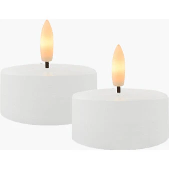 Sirius Sille genopladelig fyrfadslys Ø6 cm H3,4 cm hvid