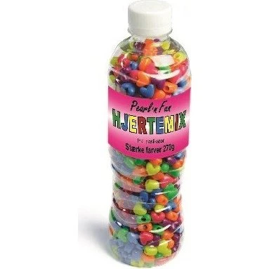 Pearl'n Fun Hjertemix 270 g – Plastperler i klare farver