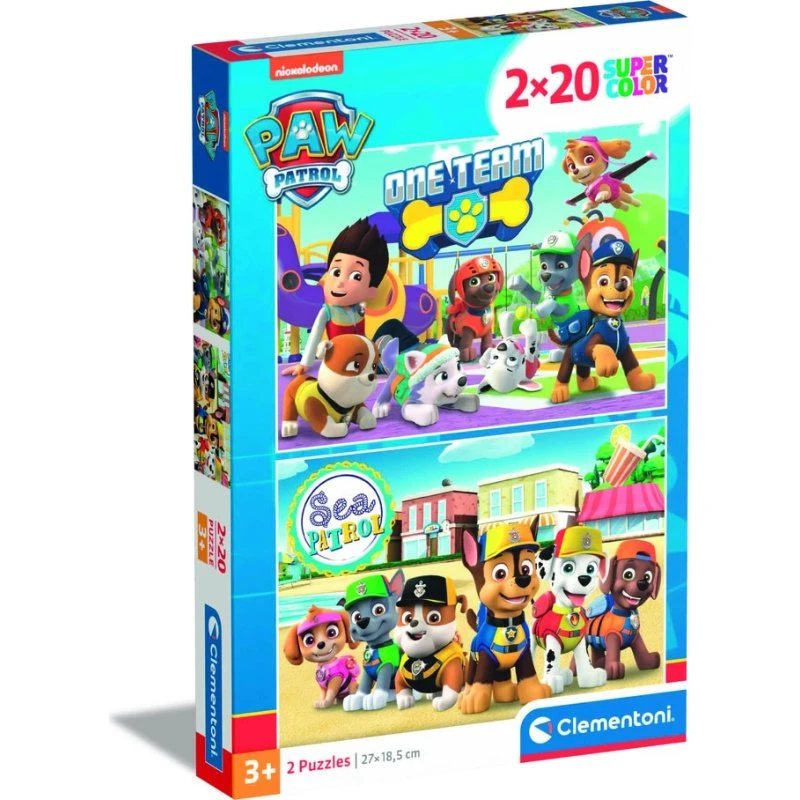 Paw Patrol puslespil 2x20 brikker – Clementoni