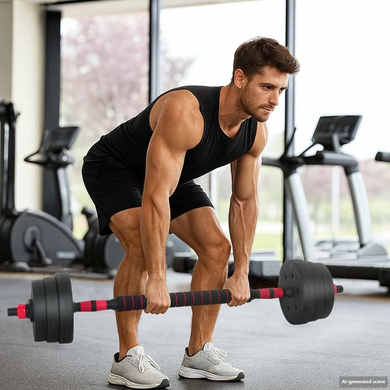 4-i-1 justerbart håndvægt sæt – sort/rød