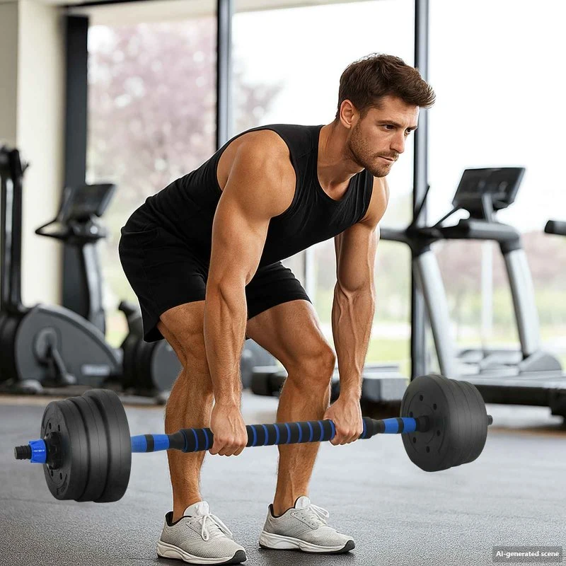 4-i-1 Justerbart Håndvægtsæt 121 x 19,5 cm - Sort/Blå