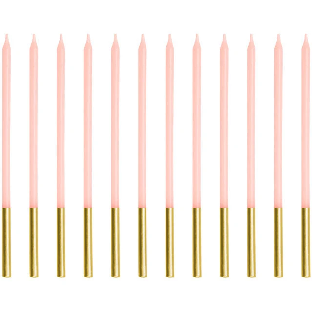 12 stk. Fødselsdagslys Pink 14 cm