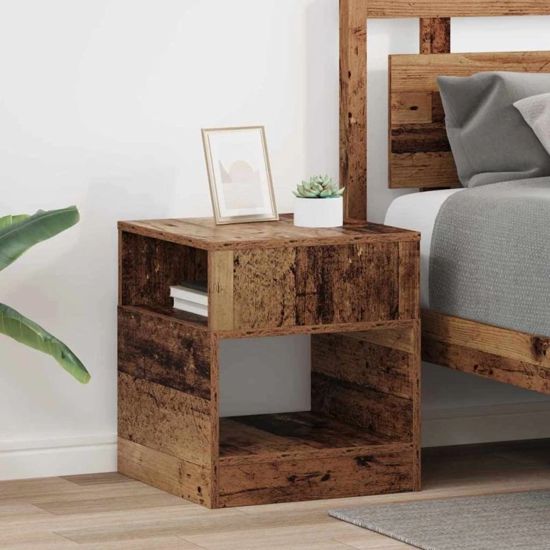 Endebord sæt 2 stk – Gammelt træ look 40,5x40x45 cm