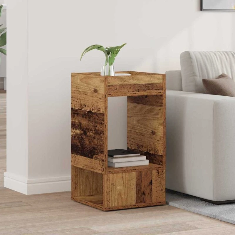 Endebord i gammelt look 30x30x56 cm – konstrueret træ