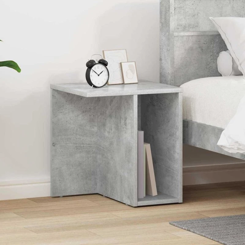 Endebord Betongrå 37x32x40 cm – Konstrueret træ