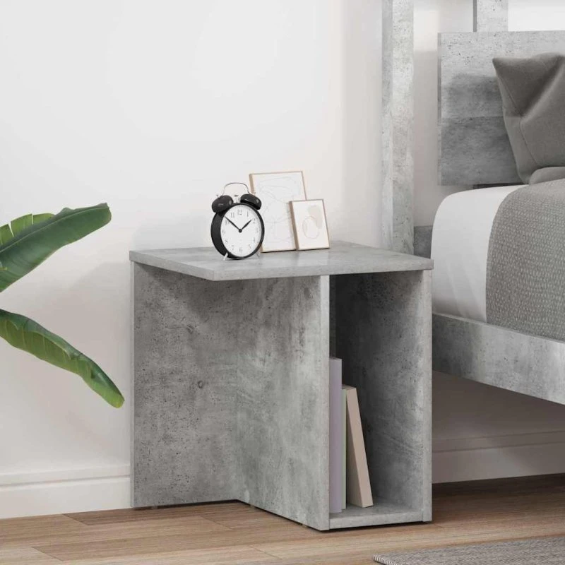 Endebord 2 stk betongrå 37x32x40 cm - konstrueret træ