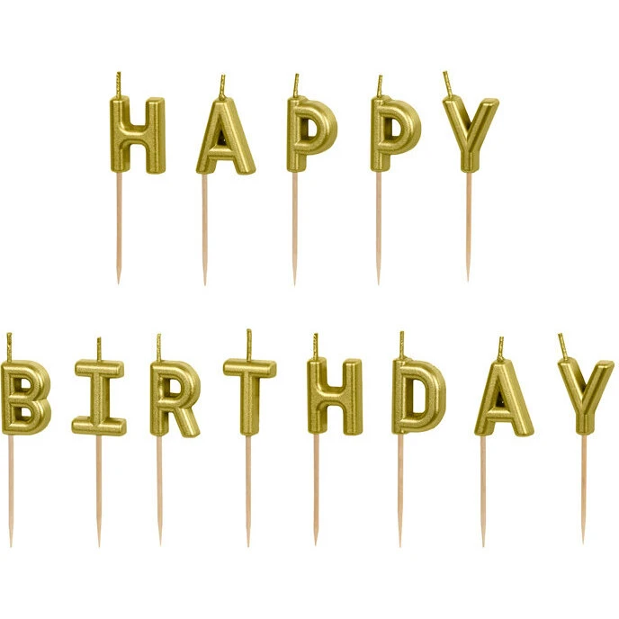 Rosaguld fødselsdagslys 13 stk