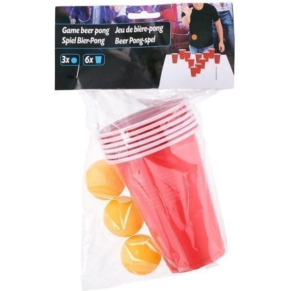 Beer Pong spil 9 dele (6 kopper & 3 bolde)