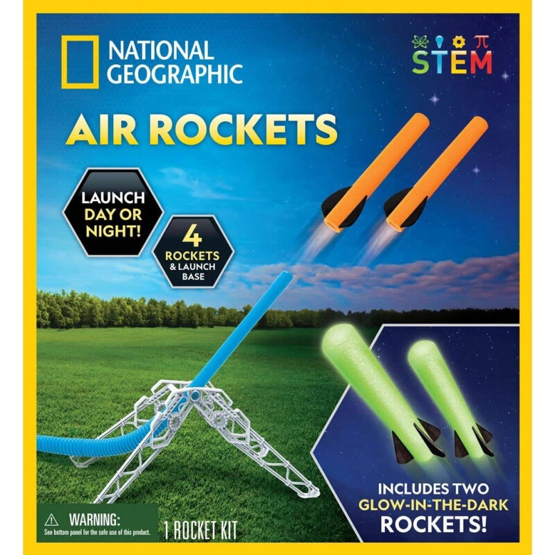 National Geographic Air Rockets – 4 raketter med fodpumpe (8+)