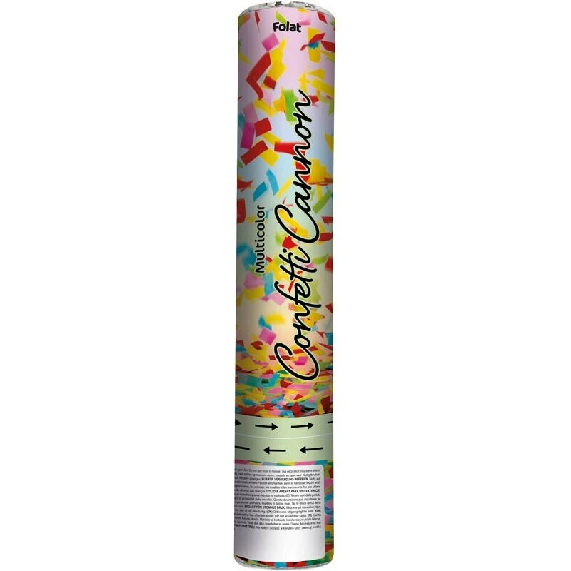 PartyPopper Konfettikanon Papirkonfetti Regnbue 28 cm
