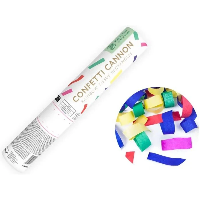 Konfettirør 20 cm – mixfarvede streamers