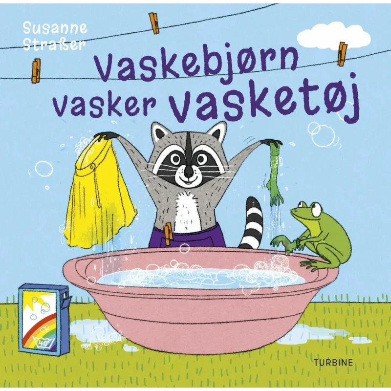 Vaskebjørn vasker vasketøj – Susanne Straßer