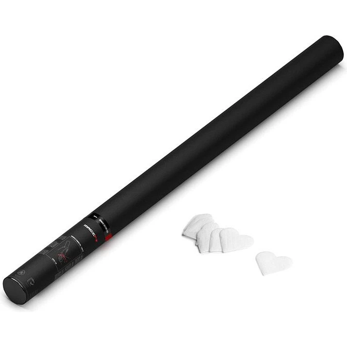Magic FX Håndholdt Confetti Hearts Cannon PRO 80 cm - Hvid