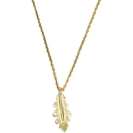 Scrouples Leaves bladvedhæng 8 kt guld m. zirkon, kæde 42+4 cm