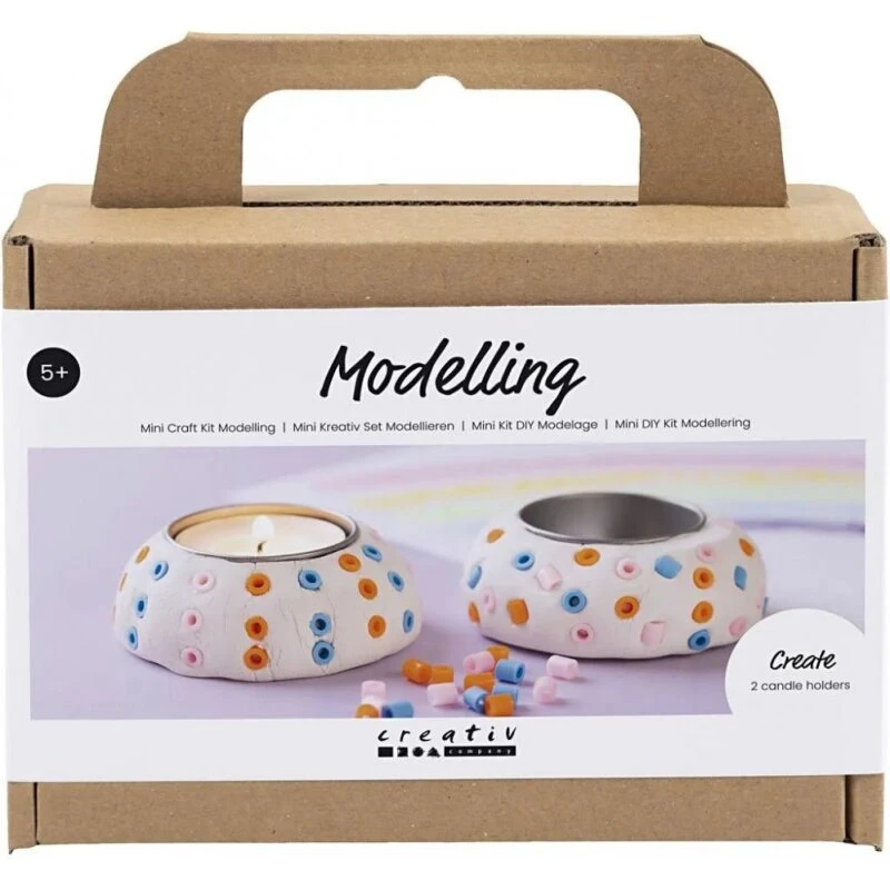 Modelleringskit: Lav fyrfadsstager, 2 stk