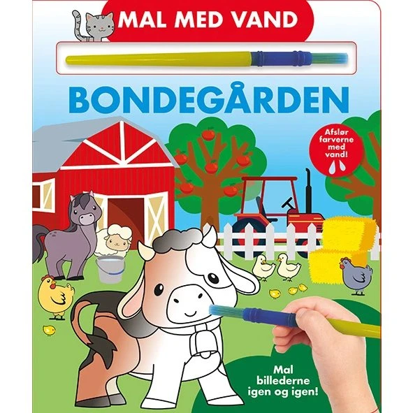 Mal med vand: Bondegården (papbog med pensel)
