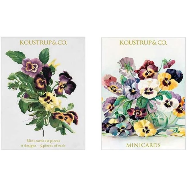 Minikort Forår Stedmoder, 10 stk (2x5 motiver)