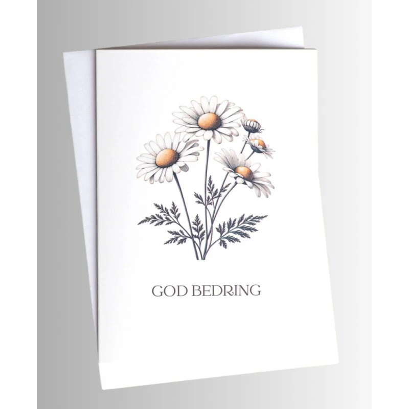 Seedme 'God bedring' kort med kamillefrø (A6)