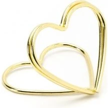 10 stk. Bordkortholder Hjerteformet Guld