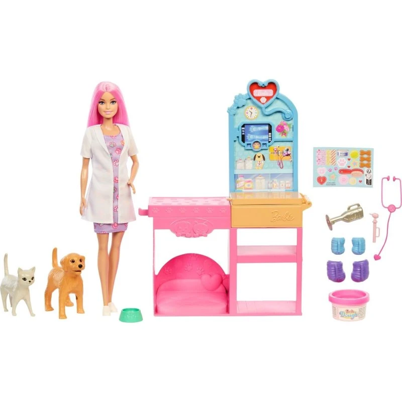 Barbie Dyrlægeklinik - 15 dele veterinærlegesæt