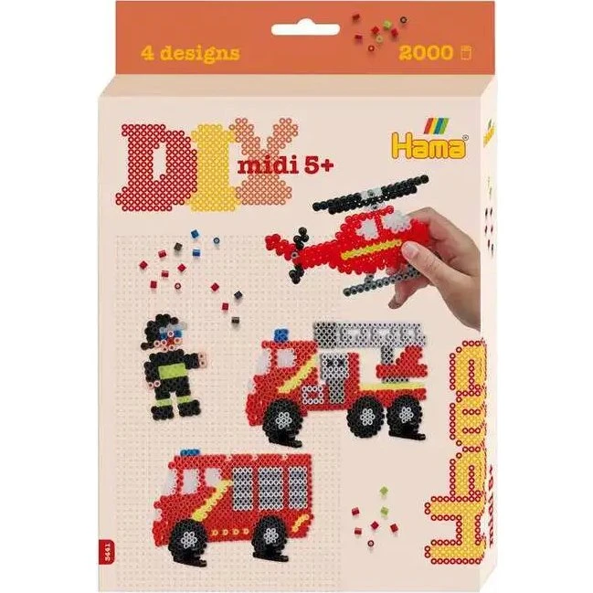 Hama Midi Perlesæt – Brand- & Udrykningsbiler (2.000 stk)
