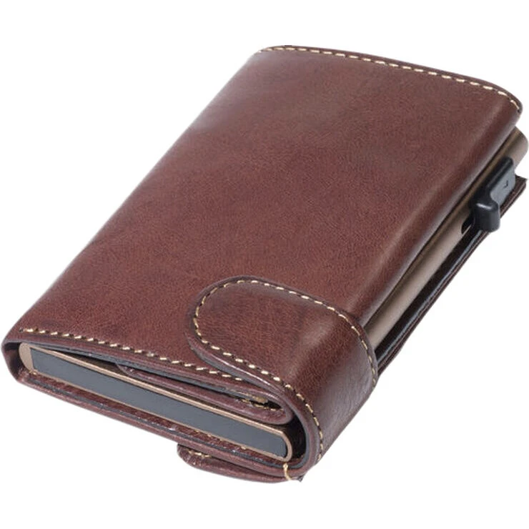 Tony Perotti lille herrepung i vegetabilsk garvet skind med aluminium kortholder