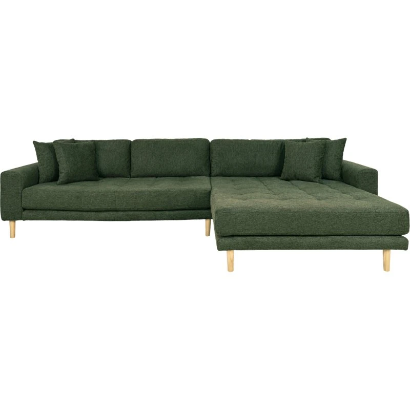 Lido loungesofa højre chaiselong olivengrøn (4 puder)